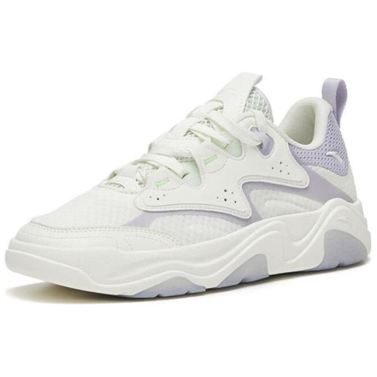 Anta Afterwave 3.0 Comfortable Casual Non-Slip Wear-Resistant Low-Top Skate Shoes Women Sneaker White Purple 122328052-3