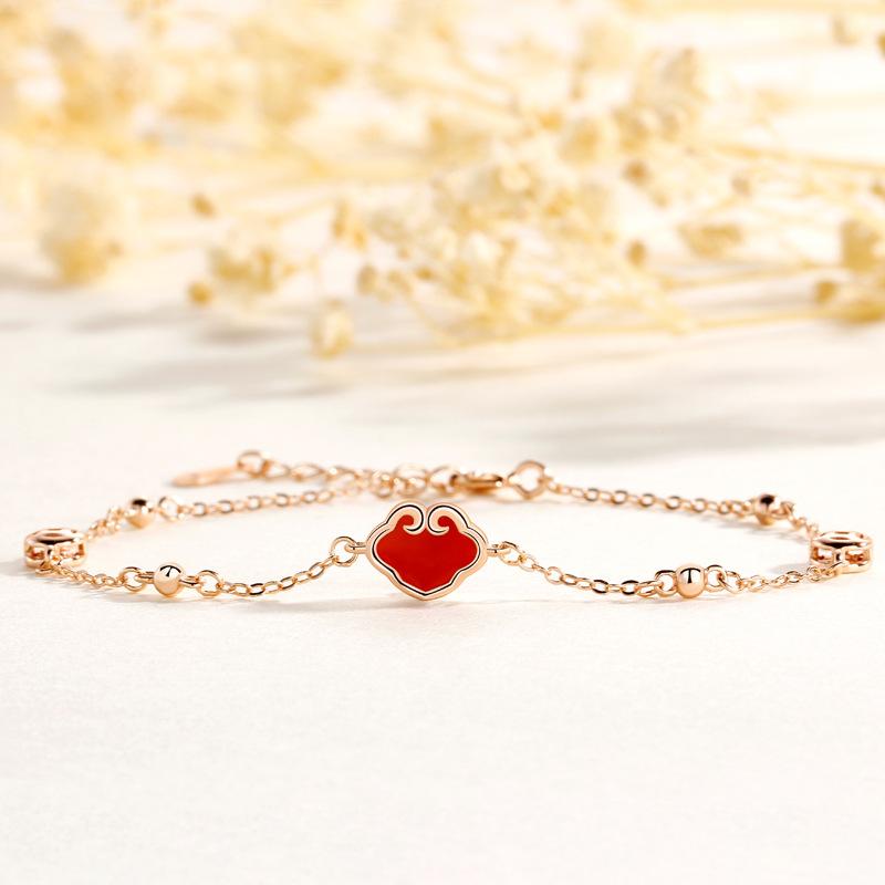 Ruyi Xiangyun Bracelet Women's Guochao Retro New Chinese Coin Agate Natal Hand Jewelry Women