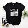 New Korean Version of KPOP Agust D Printed Tshirt D2 Album Women Tshirt Yoongi Shirt Teen Clothes Streetwear Crew Neck Tees