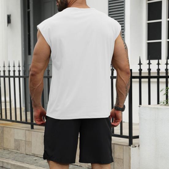 T-Shirts Crew Neck Sleeveless Cut Top for Men Summer Lightweight Soft Breathable Cool