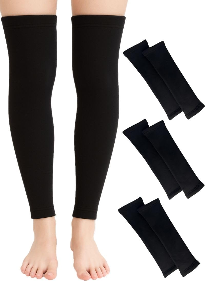 

NAKAMAJITA Нога 42 см Набор Мужской и для Повседневного Уличного Горного Домашнего Комнатного Поддержка Теплые, На флисовой подкладке, Свободные гетры, Длинные, Длина, 3 пары (6 чёрный