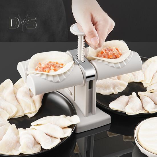 Dumpling Maker Hand Press Rustproof Non Stick Labor Saving Reusable Baking Accessories Plastic Double Head Ravioli Mold