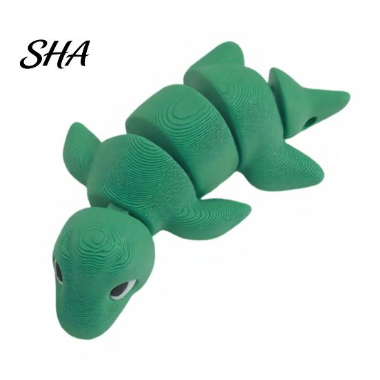 Articulated Plesiosaur Figurine Figurine, 3D Printed Ornament with Movable Joints, Cartoon Dinosaur Cute Mini Fidget Toy for Home Office Desk