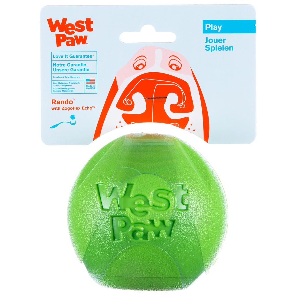 West Paw Zogoflex Echo Randa Hundespielzeug, Hundeball, Dschungelgrün, Groß