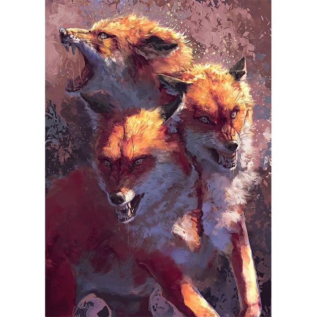 Fantasy Animals Water Fire Elemental Fusion Prints Poster Canvas Painting Modern Wall Art Picture Living Room Bedroom Home Decor