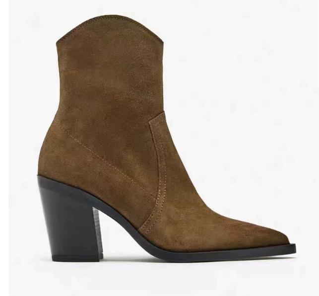 Winter Shoe Women Boots Low-tube Pointed