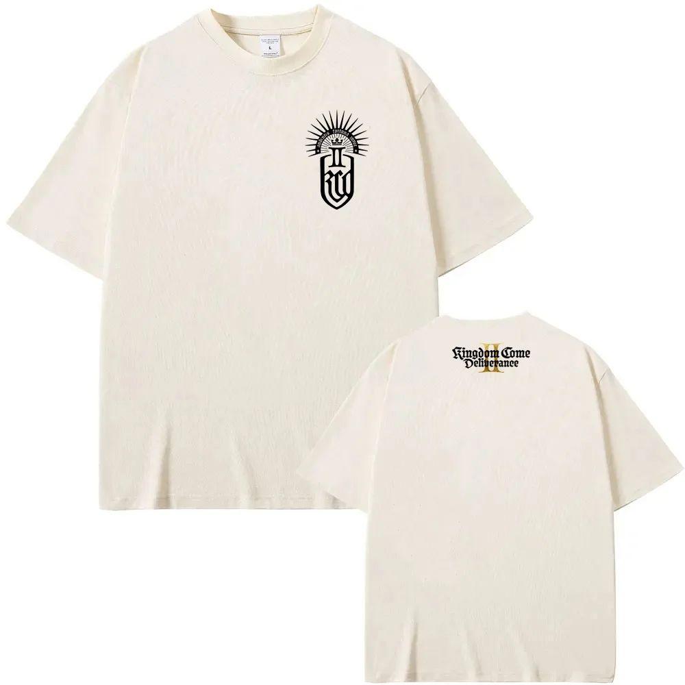 Y2k Hip Pop Tees Kingdom Come Deliverance II  Emblem Game Graphic Printing Tee High Quality Printing TEE Cotton Casual Tops
