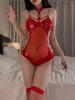 Sexy Naughty New Year Lingerie for Wet Women Hollow Out Bodysuit Open Crotch Underwear Erotic Role Playing Costumes Exotic Thong