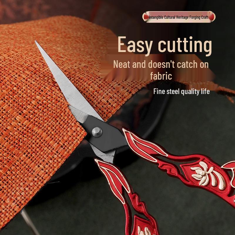 Retro Bamboo Tailor Scissors: Cross Stitch, Embroidery, Thread Snippers, Tea, Yarn, & Student Handmade Small Craft Scissors