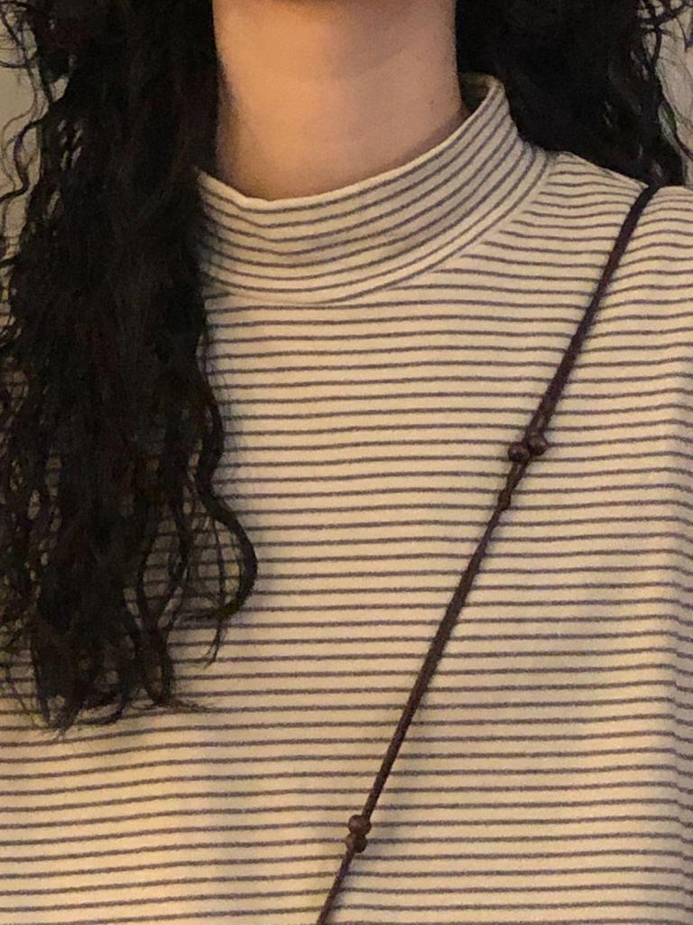 Women's Striped Fleece Half-High Collar Shirt, Long-Sleeve Casual T-Shirt for Autumn/Winter, Versatile for Layering.