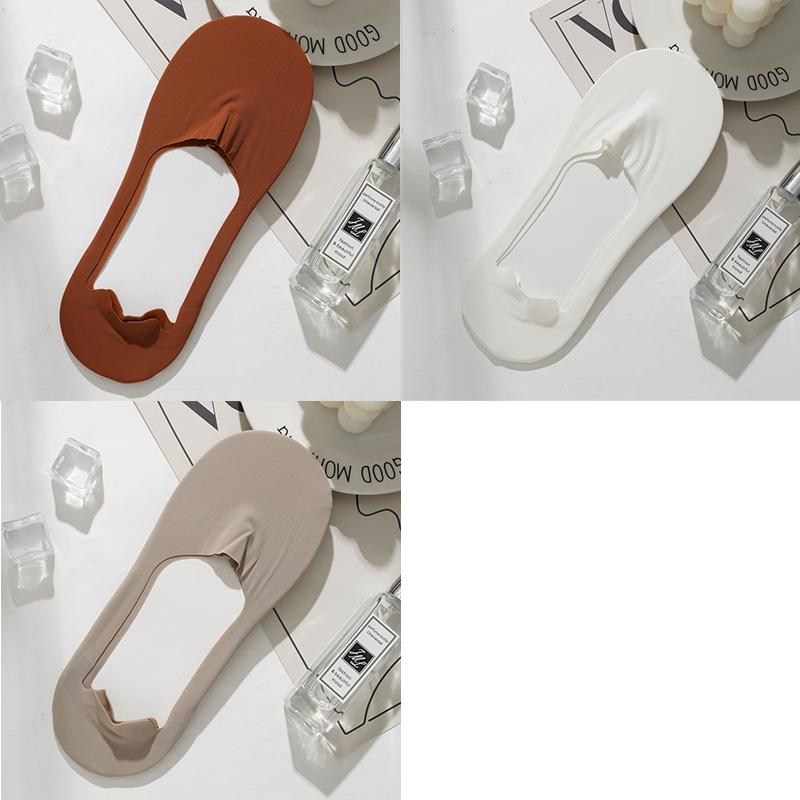 3 Pairs Men's Low Cut No Show Socks Summer Invisible Boat Socks Casual Non-slip Shallow Cozy Cotton Socks