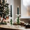Alberi di Natale Creativi Stile Nordico Portacandele Previene Gocciolamento Portacandele in Vetro Sottile Grande Base Supporto Candele Festa