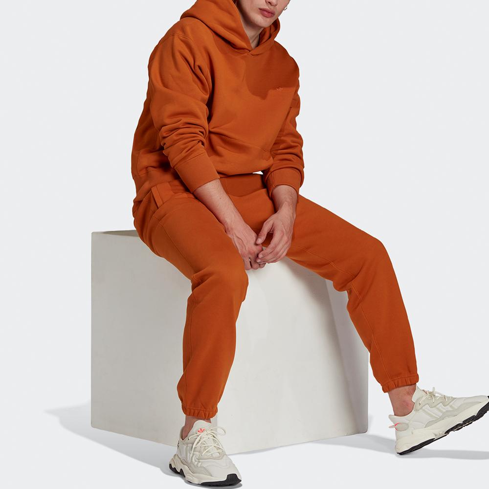 Adidas Originals Trefoil Logo Hoodie In Solid Color With Loose Fit Men Hoodie Orange H09177