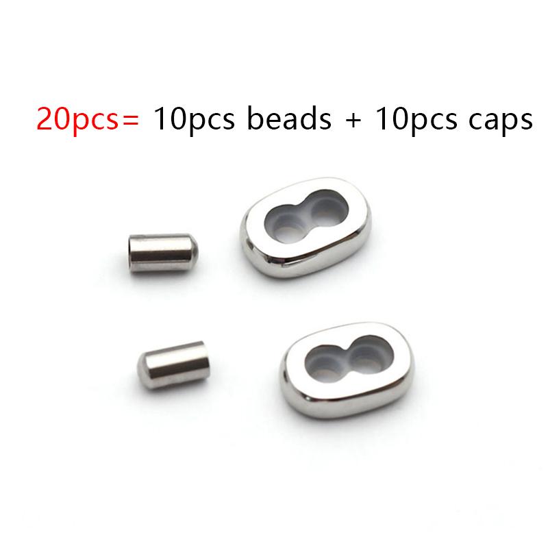 

20pcs Stainless Steel Stopper Spacer Beads Double Hole Adjustment End Caps Non-slip Silicone Ring DIY Bracelets Jewelry Making 2.5mm hole