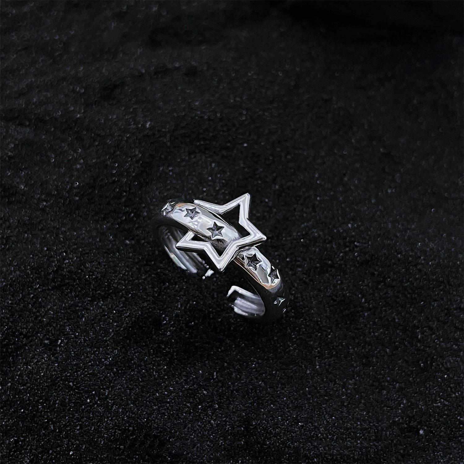 

Minimalist Handmade Simple Retro Star Adjustable Open Rings For Women Fashion New Jewelry Gift Party Wholesale anillos resizable