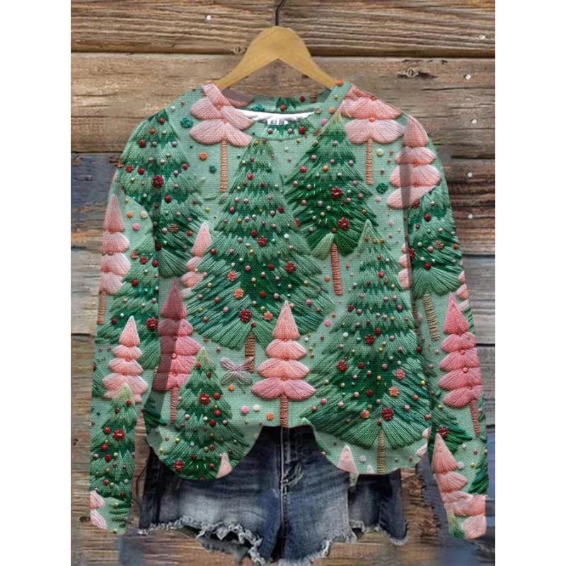 New Christmas Autumn/Winter Printed Round Neck Hoodie For Women