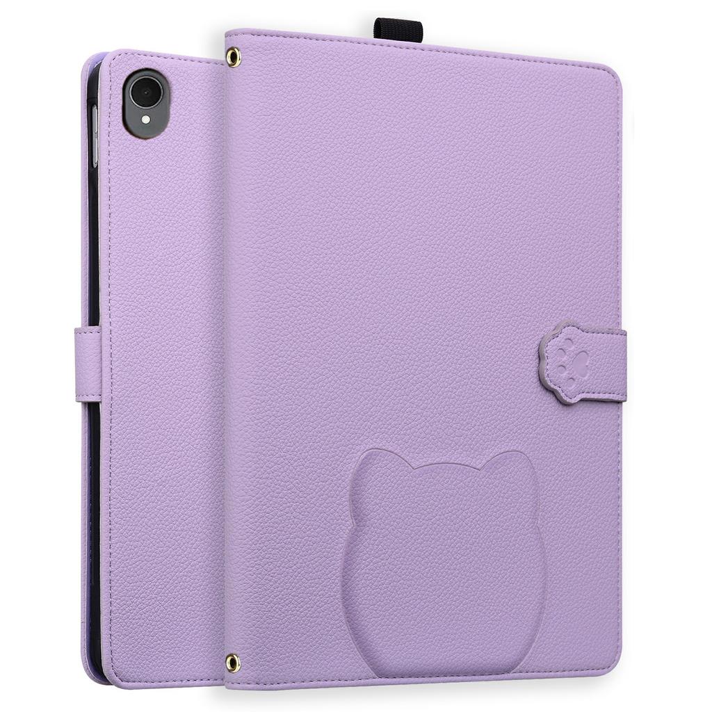 For Samsung Galaxy Tab S11 Wallet Case Leather Stand Table Cover with Stylus Holder, 3D Effect Cat Pattern
