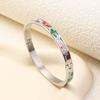 Hot-selling Titanium Steel Enamel Painted Bracelet K Vacuum Electroplating Women's Retro Personalized Oil Drip Titanium Steel Bracelet