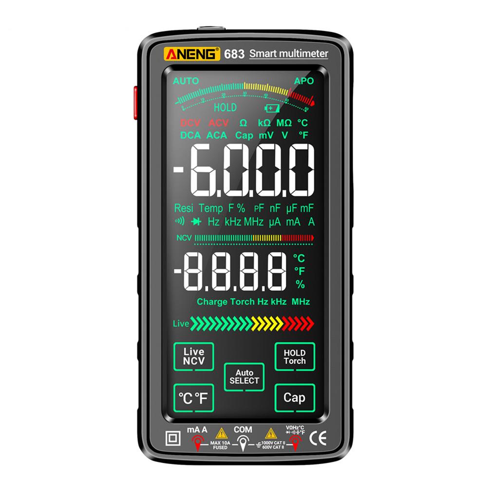 ANENG 683 682 681 Smart Digital Multimeter LCD/VA Reverse Display Capacitance Meter Hz Ohm Diode Tester AC/DC Measuring Tools