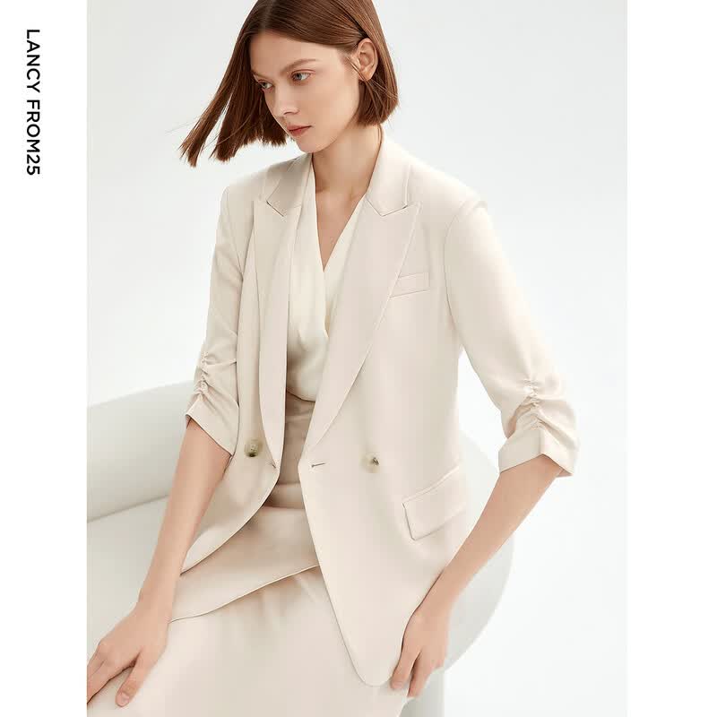 Langzi Basic Wardrobe Acetate Blazer