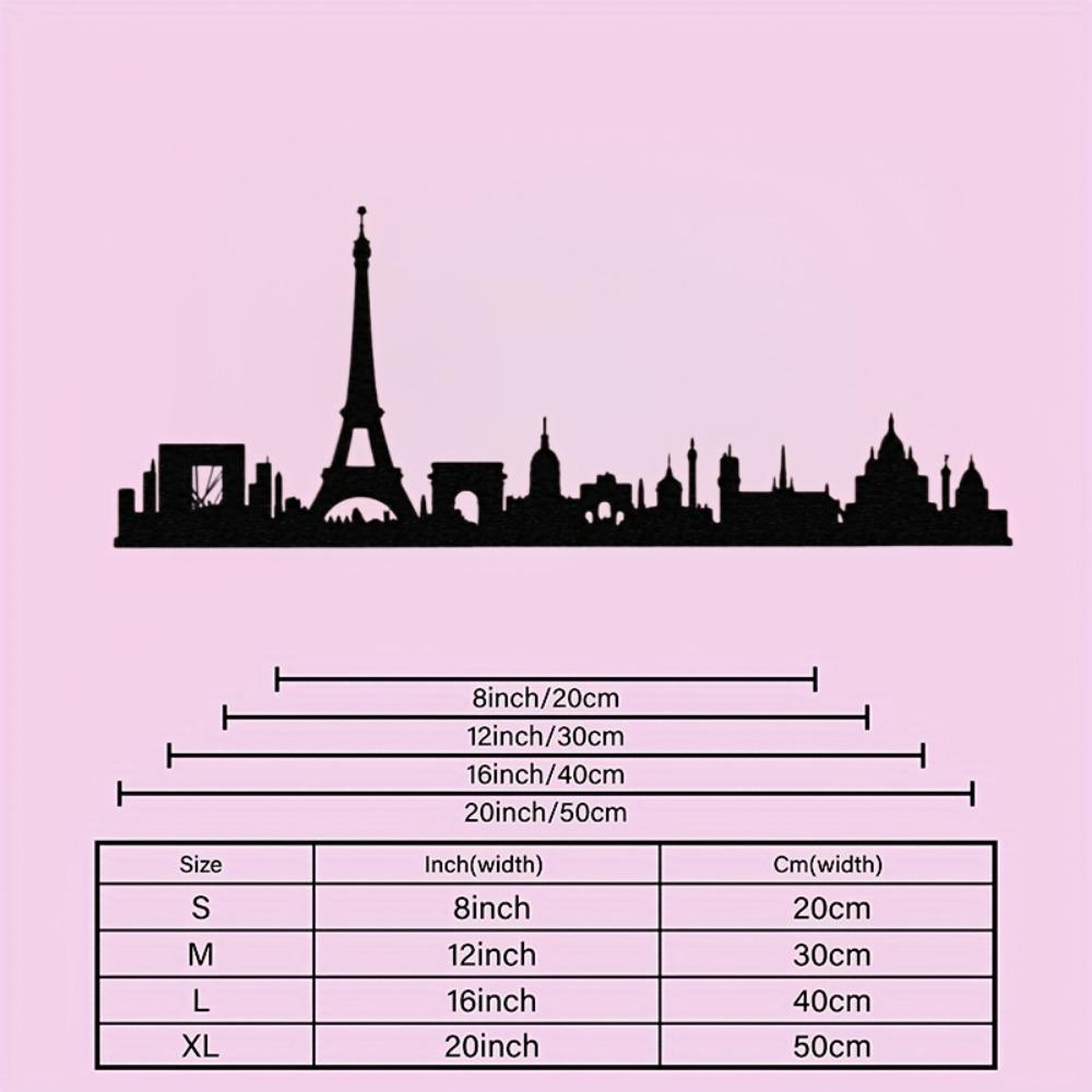 

1pc Paris Metal Wall Art, Modern Large Wall Decor for Living Room Office, Fashionable Home Decoration, Travel Housewarming Gift S-7.87inch чёрный
