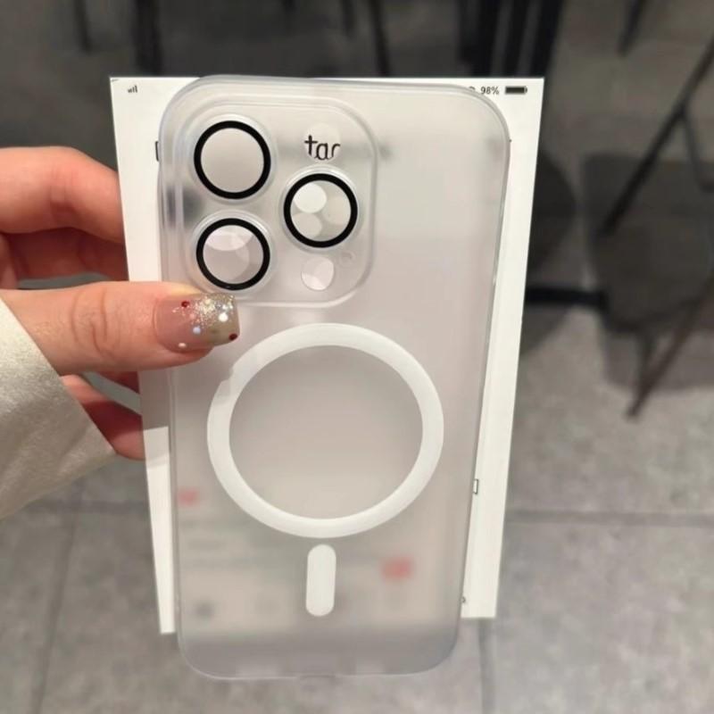 Luksusowe Ultra Cienkie Matowe Etui do iPhone 15 14 Plus 13 12 11 Pro Max Do Magsafe Ładowanie Bezprzewodowe Magnetyczne Przezroczyste Odporne na Wstrząsy Pokrowiec