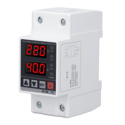 Voltage Protective Device Auto Recovery Adjustable Over Under Voltage Protector Switch 220V AC