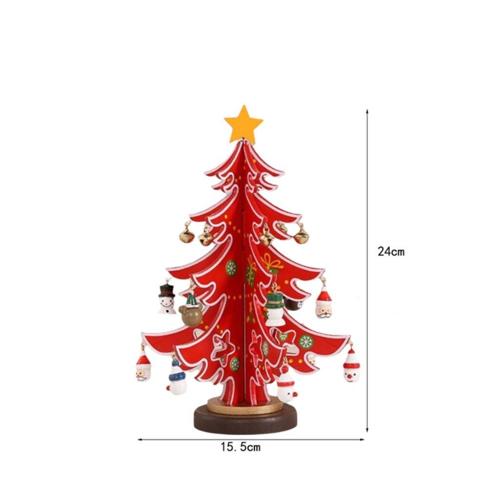 Wooden Material Christmas Tree Ornament Stereo Structure Christmas Decoration  Home