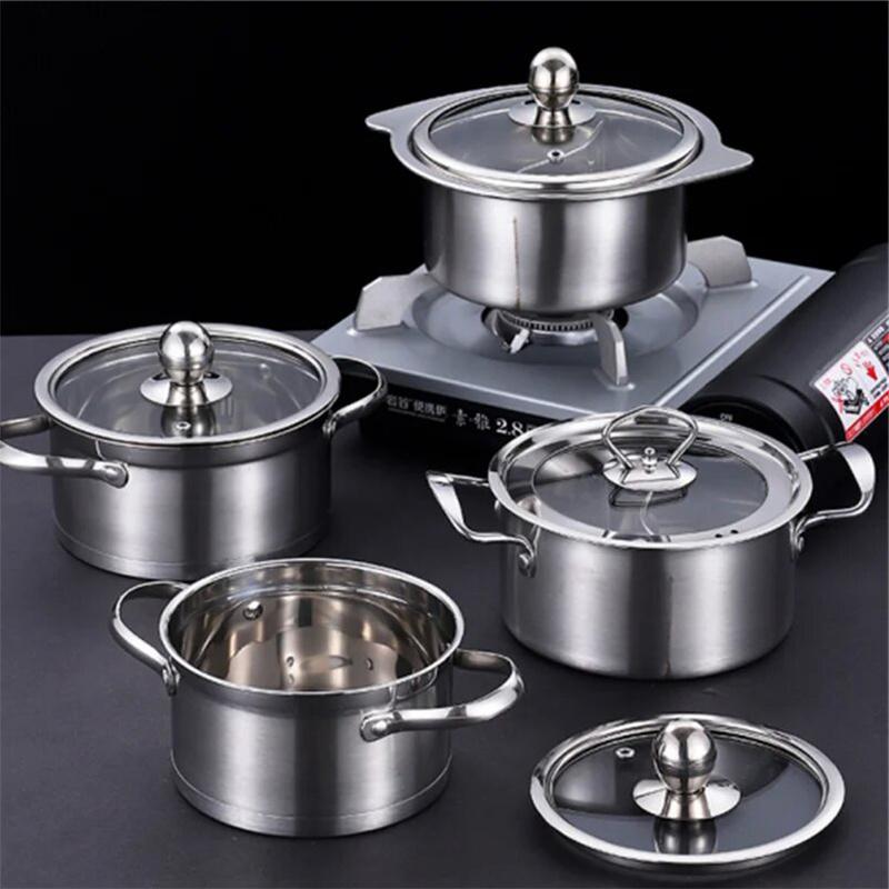 soup chafing dish one person household induction gas cooker restaurant non stick pot stainless steel small noodles hot pot