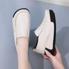 Genuine Leather Women Working Shoes Fashion Wedge Heels Platform Shoes Non-slip Loafers Casual Walking Shoes