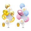8Pcs Easter Party Balloons Party Supplies with Ribbon Holy Bless Atmosphere Foil for Ceremony Communion Dinner Baptism Prayer