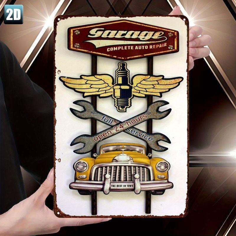 Automotive Metal Decorative Painting: Gifts for Car Lovers Garage Home Style