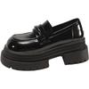 Fashion commuter French black thick heel platform loafers women 2025 Internet celebrity new spring and autumn Mary Jane small leather shoes