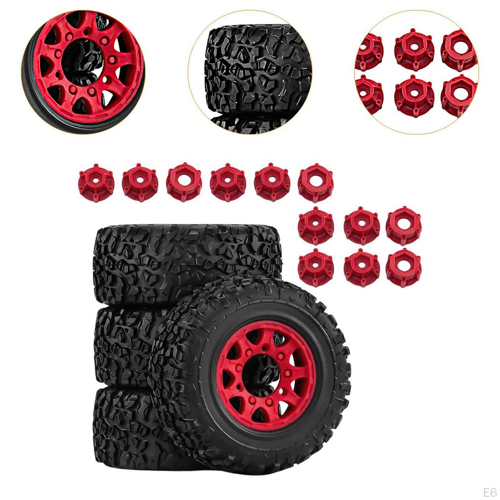 4 Pieces 1/10 RC Truck Wheels and Tires Accessories Spare Parts High Performance Durability Car