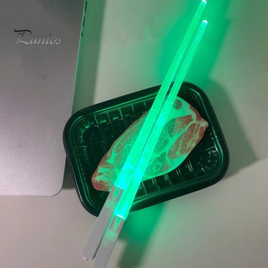 2Pcs LED Lightsaber Chopsticks with LR41 Batteries Luminous Chopsticks Light Up Party Supplies Fun Glowing Utensils for Sushi Noodles