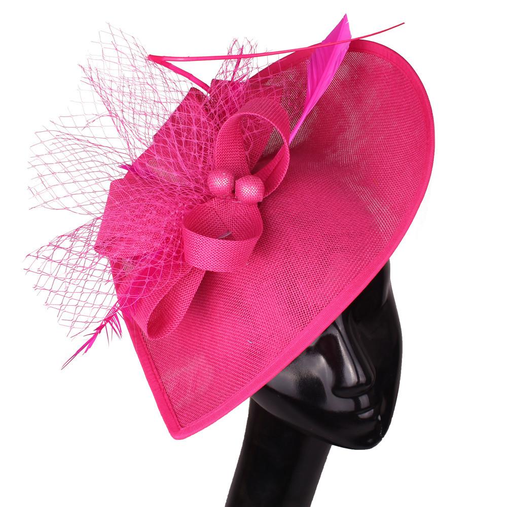 Popular European And American Hemp Yarn Headgear Bridal Hair Accessories Banquet Photo Gift Hat Feather Headgear