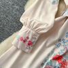 French Style Retro Elegant Shirt Dress Women Single-breasted Flower Print Long Party Dress Female Casual Chic Festival Clothing New