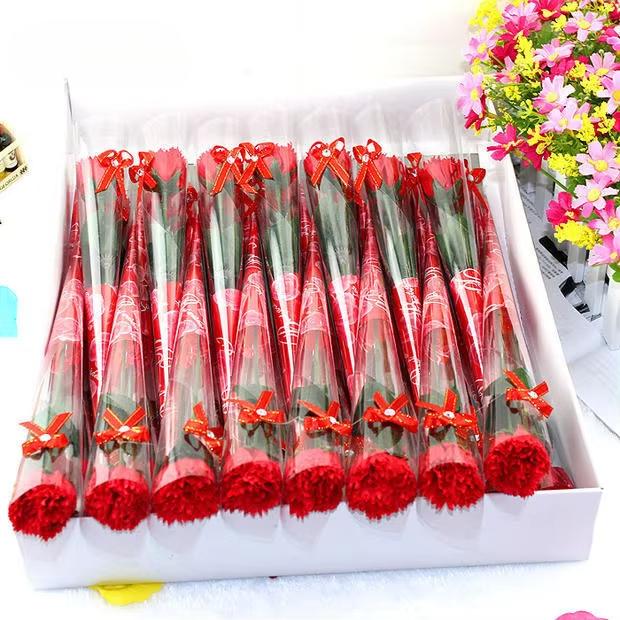 

Romantic Flowers Bath Artificial Carnation Party Mother s Day Gift Decoration Valentine s Day Gift червоний
