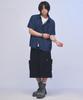 SOMEPLACE MAN Bermuda Doppel-Großtaschen Nieten-Akzente Oversize Halbe Cargohose Elastische Hosen_3 Farben