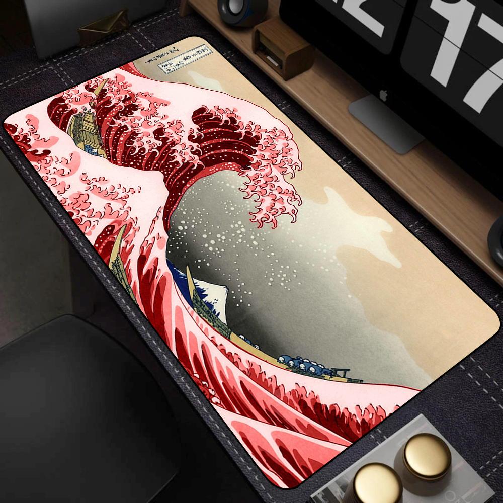 Pad NonSlip Carpet Natural Rubber Big Mouse Mats x Mouse Pad Gamer Black Great Wave Art Mousepad XXL Mechanical Keyboard