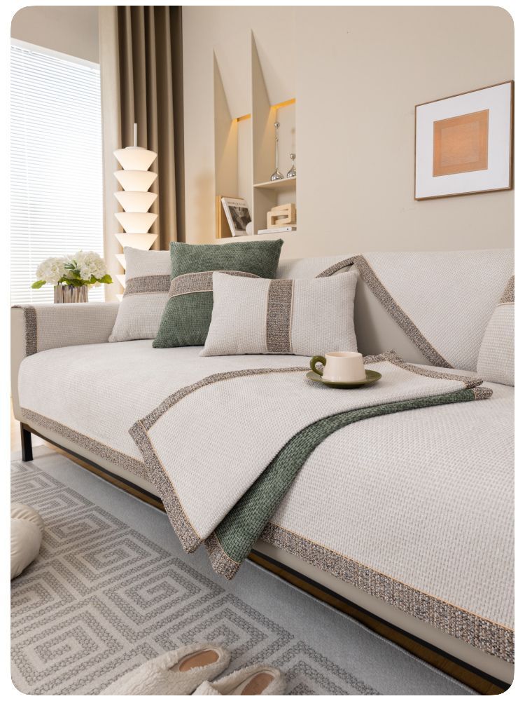 Luxe Bankkussen Anti-slip Meubel Stofbeschermer Doek Bank Handdoek Chenille Bankhoes voor Woonkamer Huisdecoratie 4 Seizoenen Universeel Zitkussen