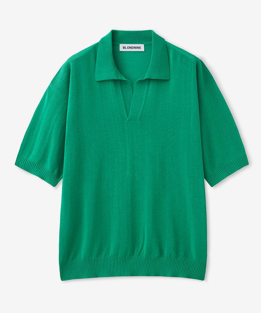 BLOND9 Cool Essential Open Collar Short Sleeve Knit (5 Colors)