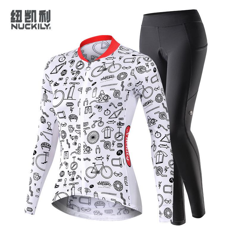 NUCKILY Women's Summer Riding Thin Long Sleeve Sportswear Bicycle Mountain Bike Riding Clothing Set Wholesale