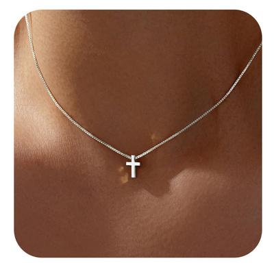 Trendige Halskette mit Kreuzanhänger, verblasst nicht, personalisiertes Designgefühl, vielseitige und exquisite Schlüsselbeinkette
