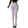 Red Matte Velvet Open-Crotch Tights