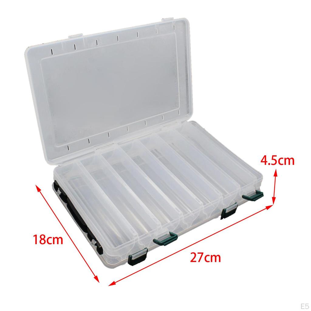 Fishing Tackle Box Container Lure Case, Hooks Lightweight Double Sided Removable Handle