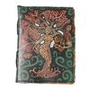 Leather Journal-Handmade Deckle Edge Paper, Leather Tree of Life Journal, Handmade Tree of Life,