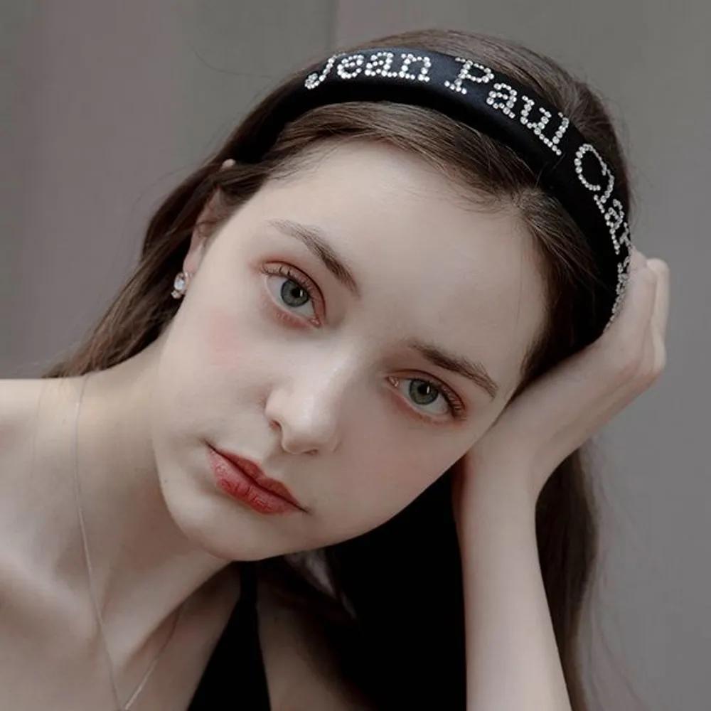 Jean Paul Clarisse Stone Lettering Hairband JP-22-081HB black