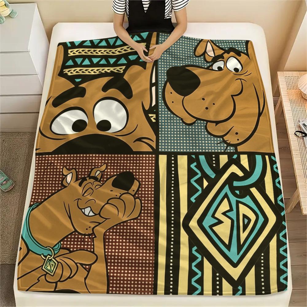

Scooby-Doo Print Flannel Blanket, High quality Comfortable for All Seasons, Home Decor, Warmth and Comfort 150cm x 200cm