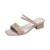 Ladies Sandals And Slippers Dual-purpose Wedges With Square Toe Soft Sole